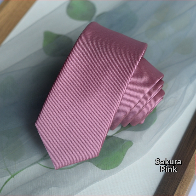 Proizvođač prekogranične korejske kravate čiste boje za muškarce, ležerne formalne odjeće, poslovne uske verzije, uske, u preppy stilu, crne, moderne, modne