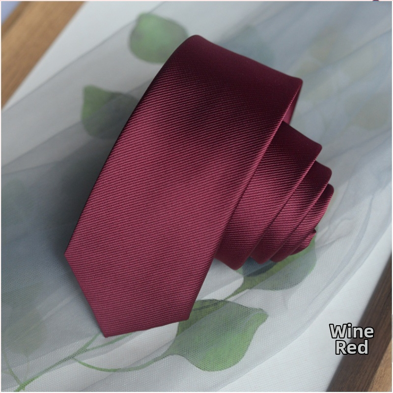 Proizvođač prekogranične korejske kravate čiste boje za muškarce, ležerne formalne odjeće, poslovne uske verzije, uske, u preppy stilu, crne, moderne, modne