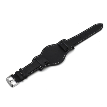 Κλασικό δερμάτινο ρολόι της δεκαετίας του \'70 με λουράκι BUND από αντιμεταλλικό δέρμα και δίσκο 18 20 22 χιλ.