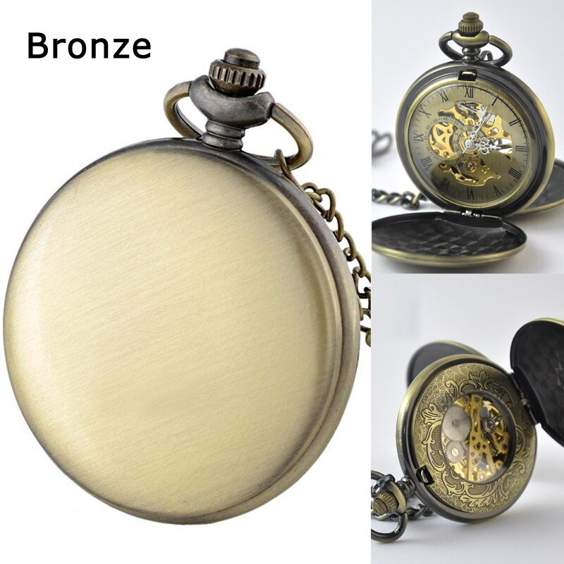 Metalinis baltas poliruotas dvigubas atviras mechaninis kišeninis laikrodis, retro blizgus studentų dovanų atminimo kišeninis laikrodis