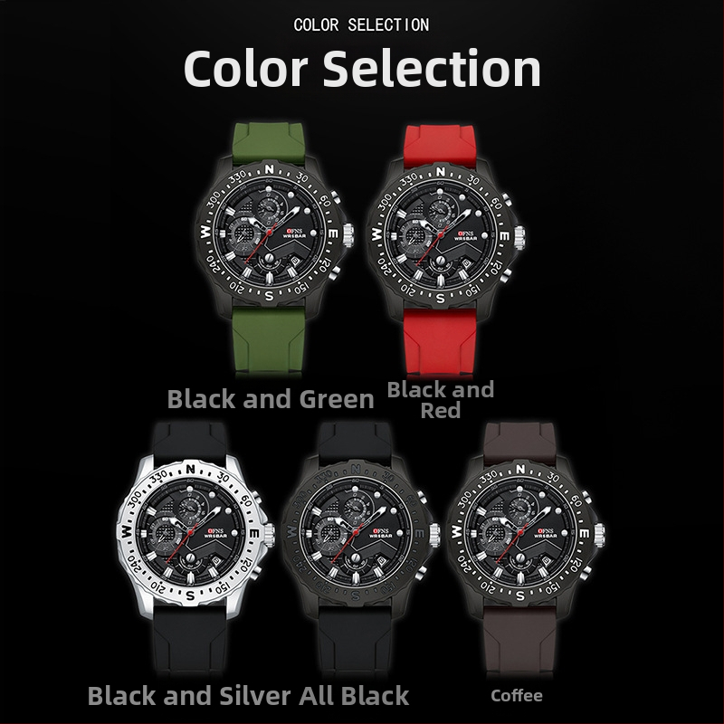 Мъжки електронен кварцов часовник, моден, прост календар, спортен, многофункционален, водоустойчив, фабрично снабдяване, 2024, нов