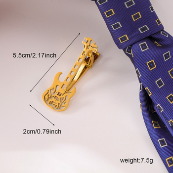 Hiphop-punkmuusikariist kitarr titaanterasest lipsuklamber moodne tipptasemel muusika lõbus roostevabast terasest lipsuklamber