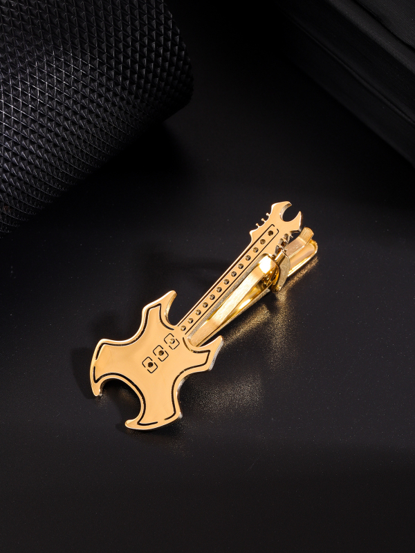 Hiphop-punkmuusikariist kitarr titaanterasest lipsuklamber moodne tipptasemel muusika lõbus roostevabast terasest lipsuklamber