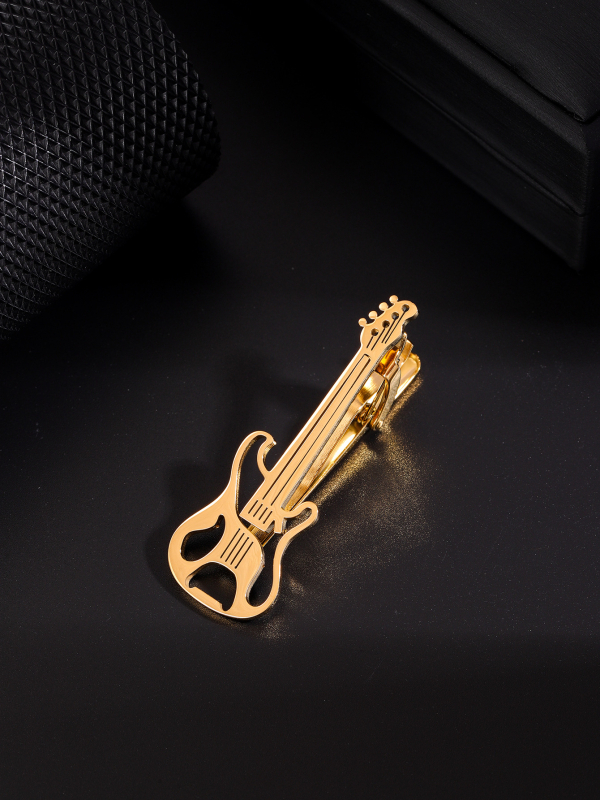 Hiphop-punkmuusikariist kitarr titaanterasest lipsuklamber moodne tipptasemel muusika lõbus roostevabast terasest lipsuklamber