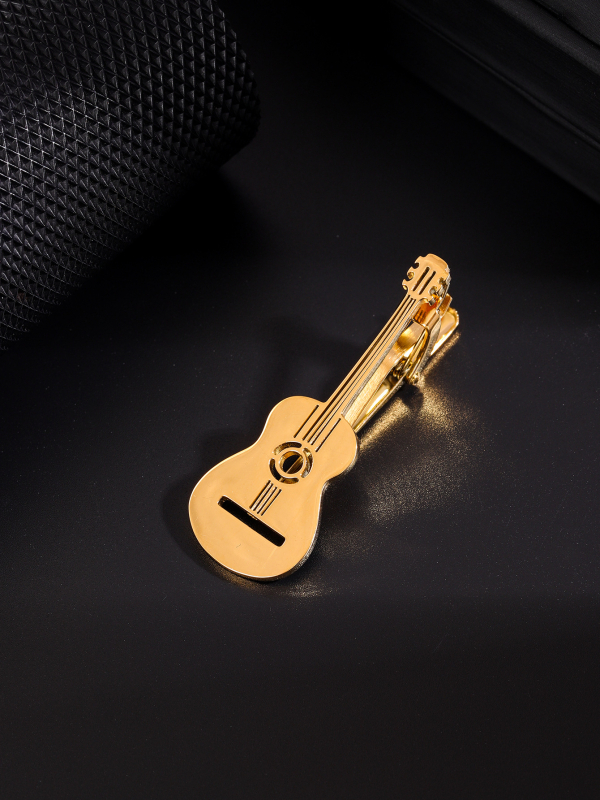 Hiphop-punkmuusikariist kitarr titaanterasest lipsuklamber moodne tipptasemel muusika lõbus roostevabast terasest lipsuklamber