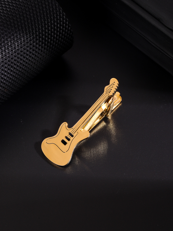 Hiphop-punkmuusikariist kitarr titaanterasest lipsuklamber moodne tipptasemel muusika lõbus roostevabast terasest lipsuklamber