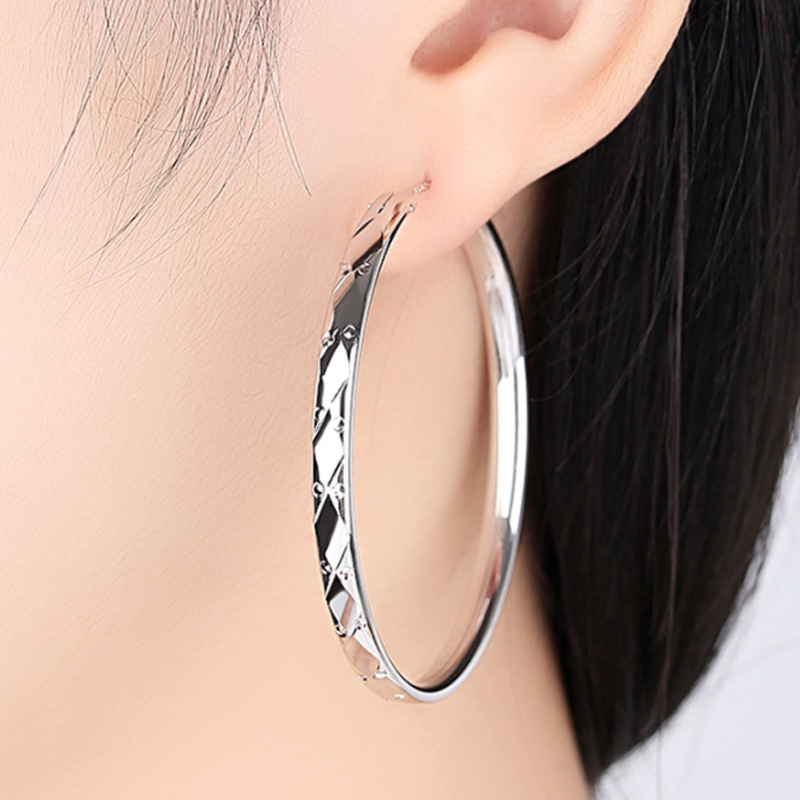 Modne velike naušnice sa zvjezdastim vrhom 2024., nove popularne elegantne okrugle naušnice za žene, visokokvalitetni pretjerani nakit od čistog srebra