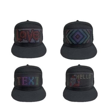 LED skrybėlė minkštas ekranas „Bluetooth“ „pasidaryk pats“ mobiliojo telefono rinkinys subtitrai slinktis, vaikščioti žodis, skėtis nuo saulės.