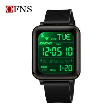 OFNS-i kuummüügis olevad ruudukujulised spordikellad meestele ja naistele teismelistele multifunktsionaalne veekindel äratuskell õpilastele mõeldud elektrooniline kell hulgimüügis