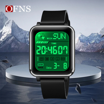 OFNS-i kuummüügis olevad ruudukujulised spordikellad meestele ja naistele teismelistele multifunktsionaalne veekindel äratuskell õpilastele mõeldud elektrooniline kell hulgimüügis