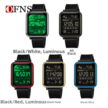 OFNS-i kuummüügis olevad ruudukujulised spordikellad meestele ja naistele teismelistele multifunktsionaalne veekindel äratuskell õpilastele mõeldud elektrooniline kell hulgimüügis