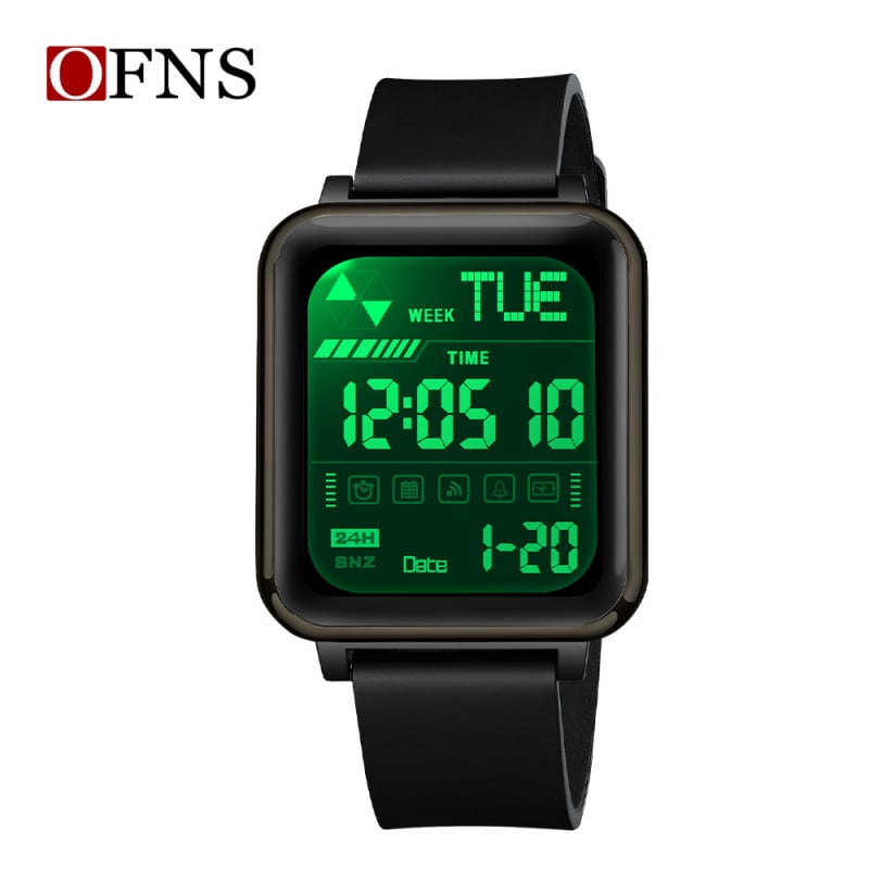 OFNS-i kuummüügis olevad ruudukujulised spordikellad meestele ja naistele teismelistele multifunktsionaalne veekindel äratuskell õpilastele mõeldud elektrooniline kell hulgimüügis