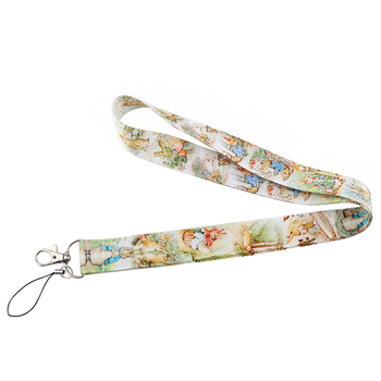 Χαριτωμένο κουνέλι μακρύ anti-lost κορδόνι κινητού τηλεφώνου με δίσκο U κρεμαστό κόσμημα, πιστοποιητικό εργασίας, σήμα μάρκας πολυλειτουργικό σχοινί κινητού τηλεφώνου