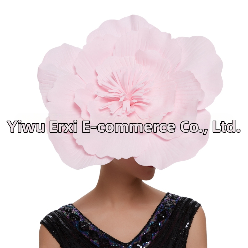 Европейска и американска мода Преувеличени цветя Булчински бал Снимка Голямо цвете Жокей клуб Обръч за коса Цилиндър Шапка Коледа Шапки Аксесоари за коса