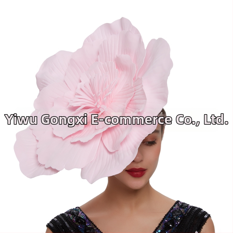 Европейска и американска мода Преувеличени цветя Булчински бал Снимка Голямо цвете Жокей клуб Обръч за коса Цилиндър Шапка Коледа Шапки Аксесоари за коса