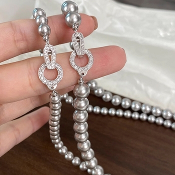 Γυναικείο κολιέ με μαργαριτάρια Zhenduo Ma Zhengyuan, φθινοπωρινό και χειμωνιάτικο πουλόβερ με χάντρες, μοντέρνο, ελαφρύ κολιέ πολυτελείας