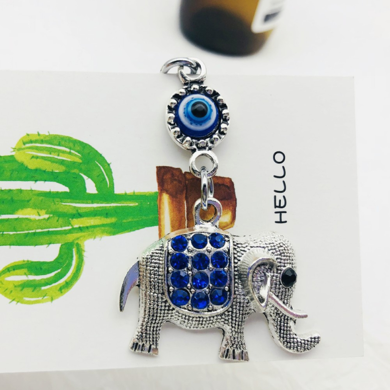 Lengvas prabangaus stiliaus raktų pakabukas, blogos akies, mėlynakės pelėdos, dramblio, gyvūno, metalinis pakabukas automobiliui, ornamentas