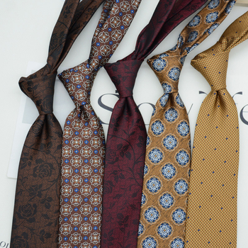 Kravata za muškarce, formalna odjeća u korejskom stilu, britanski poslovni gospodin, europski i američki stil, smeđa kaki poslovna odjeća, 8 cm, ručna izrada