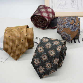 Kravata za muškarce, formalna odjeća u korejskom stilu, britanski poslovni gospodin, europski i američki stil, smeđa kaki poslovna odjeća, 8 cm, ručna izrada