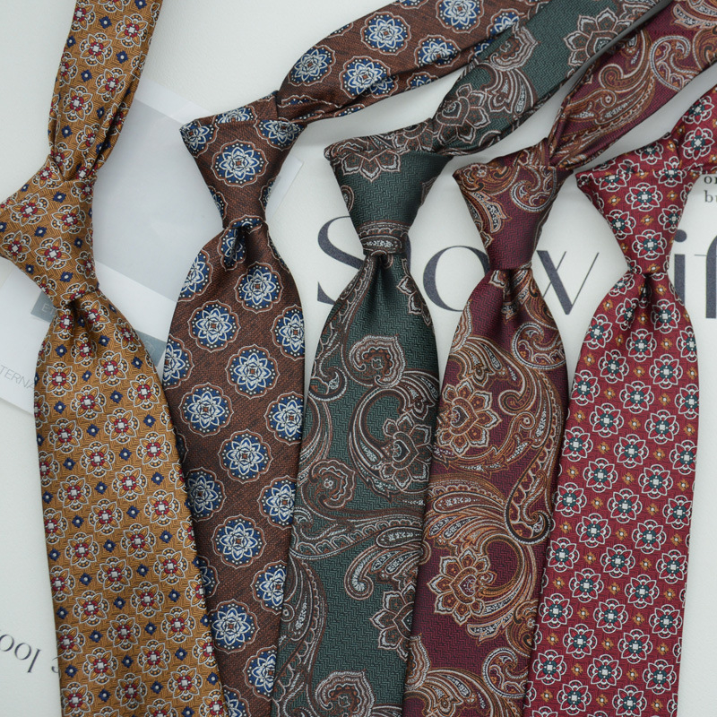 Kravata za muškarce, formalna odjeća u korejskom stilu, britanski poslovni gospodin, europski i američki stil, smeđa kaki poslovna odjeća, 8 cm, ručna izrada