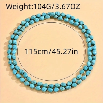 1 τεμάχιο κολιέ με χάντρες από φυσικό τιρκουάζ, κοσμήματα από φυσικό πετράδι, κομψά, μοντέρνα κοσμήματα Pojo για εφήβους