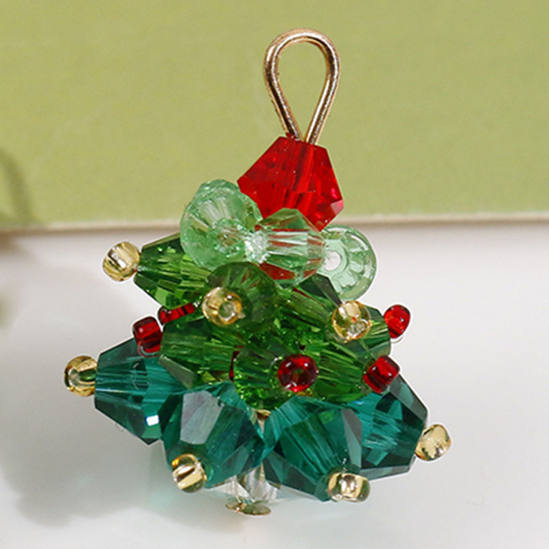 Kalėdinių atostogų atmosferos spalvos krištolinis Kalėdų eglutės pakabukas „pasidaryk pats“ rankų darbo plaukų segtukų aksesuarai auskarai medžiaga didmeninė prekyba