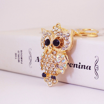 Χαριτωμένο χρώμα Rhinestone Κουκουβάγια Ζώο Διαμάντι Μπρελόκ Αυτοκινήτου Γυναικεία τσάντα Πόρπη Αξεσουάρ Κρεμαστό Μπρελόκ 1310
