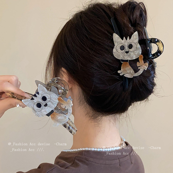 Akrilo animacinių filmukų paprastas kačiuko segtukas korėjietiško stiliaus Dongdaemun plaukų ryklio segtukas mergaitės širdies formos vasariniai plaukų segtukai