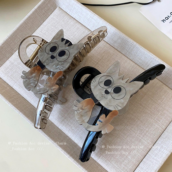 Ακρυλικό απλό κλιπ για γατάκι σε κορεατικό στιλ Dongdaemun, κλιπ μαλλιών καρχαρία για κορίτσια, καλοκαιρινά αξεσουάρ μαλλιών με φουρκέτα