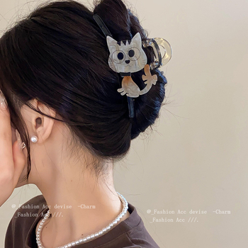 Ακρυλικό απλό κλιπ για γατάκι σε κορεατικό στιλ Dongdaemun, κλιπ μαλλιών καρχαρία για κορίτσια, καλοκαιρινά αξεσουάρ μαλλιών με φουρκέτα