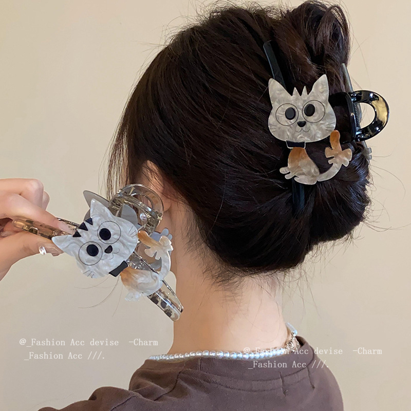 Akrilo animacinių filmukų paprastas kačiuko segtukas korėjietiško stiliaus Dongdaemun plaukų ryklio segtukas mergaitės širdies formos vasariniai plaukų segtukai