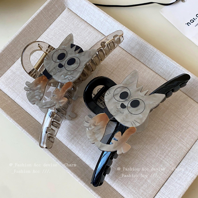 Akrilo animacinių filmukų paprastas kačiuko segtukas korėjietiško stiliaus Dongdaemun plaukų ryklio segtukas mergaitės širdies formos vasariniai plaukų segtukai