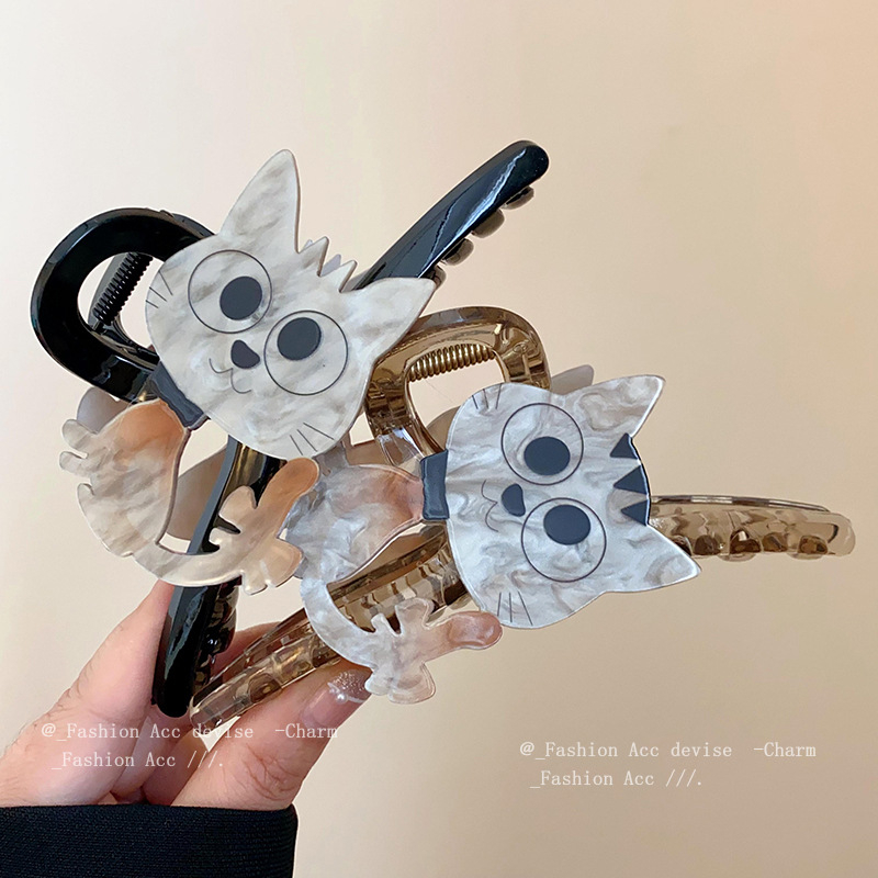 Akrilo animacinių filmukų paprastas kačiuko segtukas korėjietiško stiliaus Dongdaemun plaukų ryklio segtukas mergaitės širdies formos vasariniai plaukų segtukai