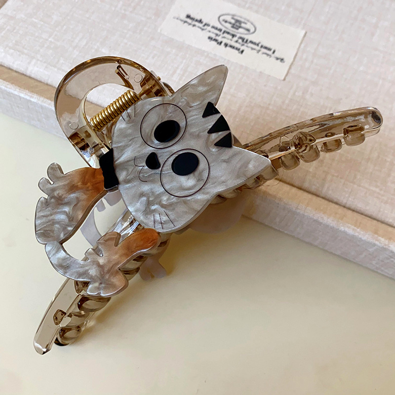 Akrilo animacinių filmukų paprastas kačiuko segtukas korėjietiško stiliaus Dongdaemun plaukų ryklio segtukas mergaitės širdies formos vasariniai plaukų segtukai