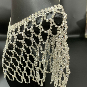 Modes rhinestones sieta doba gara pušķa kulona plecu doba šalle modes blūze ķermeņa ķēde sieviešu pārrobežu sprādzieni