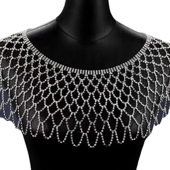 Modes rhinestones sieta doba gara pušķa kulona plecu doba šalle modes blūze ķermeņa ķēde sieviešu pārrobežu sprādzieni