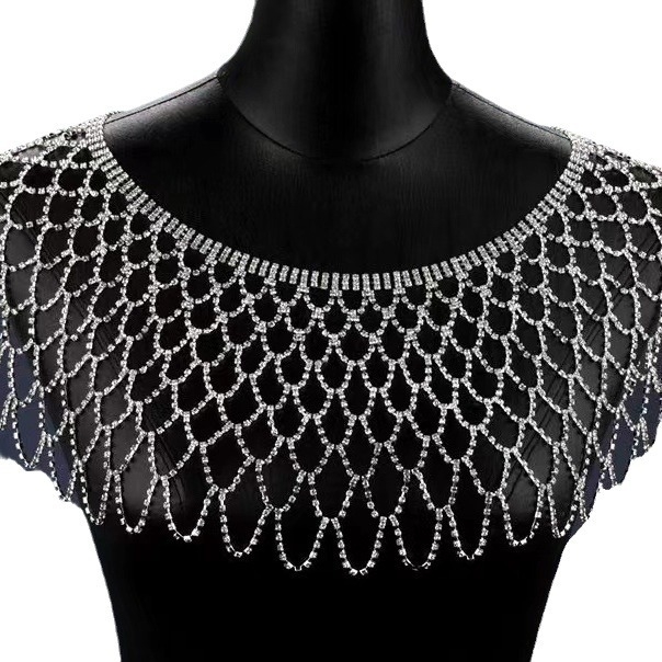 Modes rhinestones sieta doba gara pušķa kulona plecu doba šalle modes blūze ķermeņa ķēde sieviešu pārrobežu sprādzieni