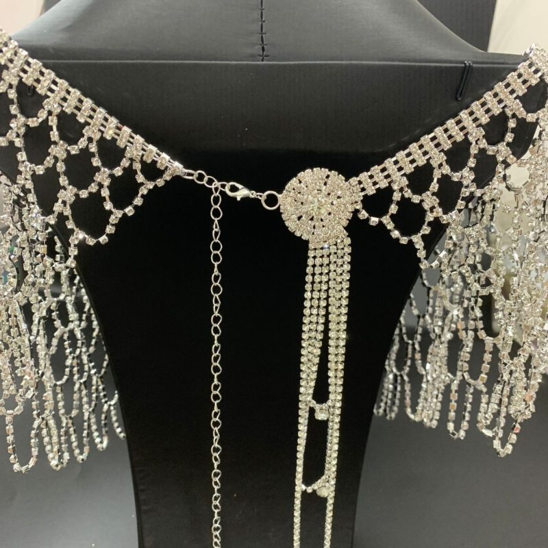 Modes rhinestones sieta doba gara pušķa kulona plecu doba šalle modes blūze ķermeņa ķēde sieviešu pārrobežu sprādzieni