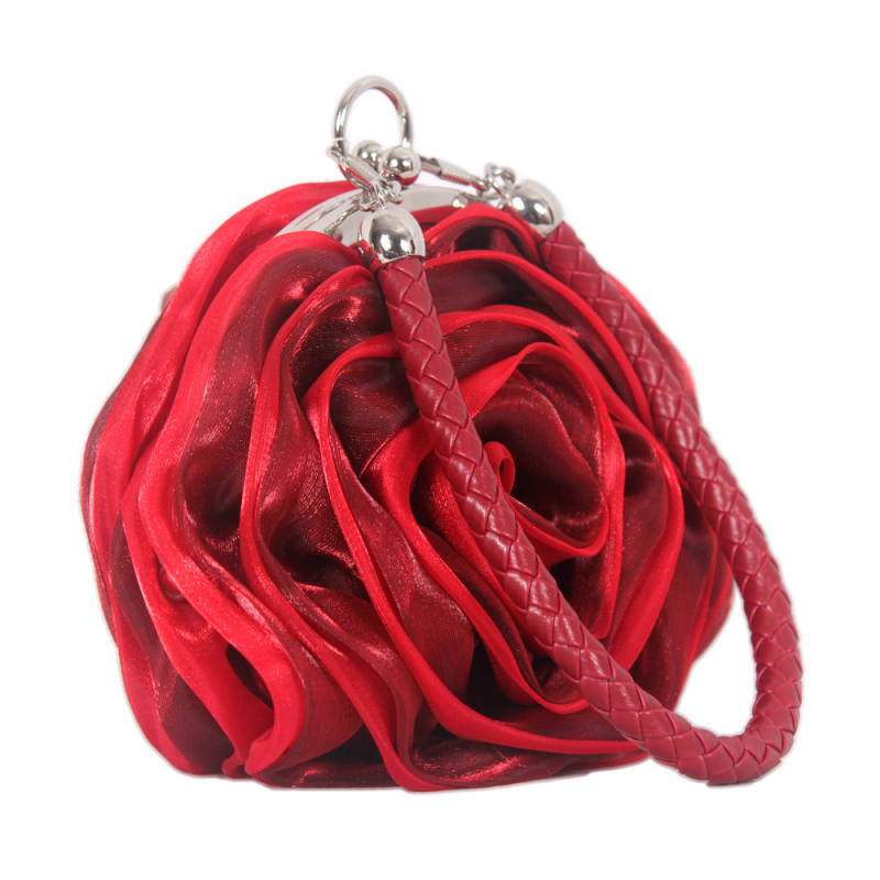 Фабрична директна чанта с червени рози и цветя от коприна, булчинска чанта за сватба, банкетна чанта, нова мини чанта за момиче