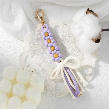 diy αγνό χειροποίητο υφαντό αντικείμενο μόδας πολύχρωμη φούντα φρέσκο γλυκό μπρελόκ χαριτωμένο τσάντα μενταγιόν δώρο