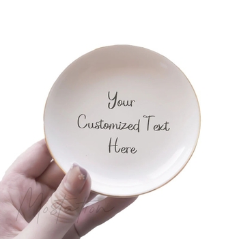 Διασυνοριακή Ζεστή Πώληση ETSY Amazon TEMU Μονόχρωμο Κεραμικό Πιάτο Κοσμημάτων Δώρο για Παράνυμφους Προσαρμογή Λουλουδιών Γενεθλίων