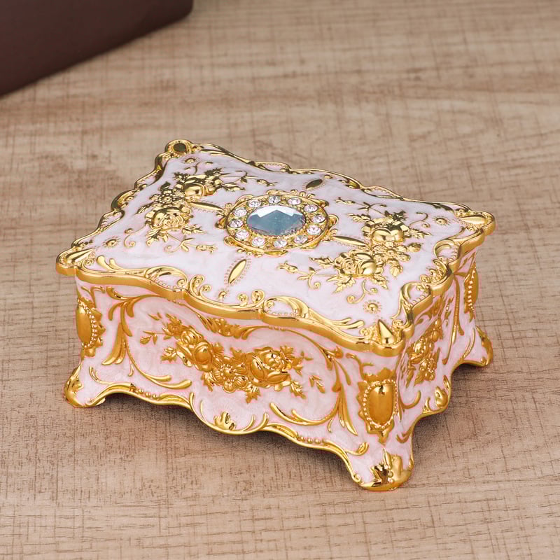 Stil european cutie de bijuterii metalică emailată culoare creativă inel colier cercei cutie de depozitare Vintage nod cadou de căsătorie