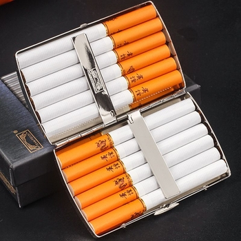 Δημιουργικό εξαιρετικά λεπτό κουτί τσιγάρων διπλού πιστολιού, κουτί τσιγάρων από χαλκό, μελάνι, γρασίδι, χοντρό κλαδί, 12 τεμάχια, κλιπ τσιγάρου συμπίεσης με μοτίβο μεταξοτυπίας διάβρωσης