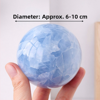 Natūralaus krištolo celestito krištolo rutulio papuošalai, originalus akmuo, poliruotas kianito rutulys, fengšui rutulys, septynių žvaigždžių masyvas, namų papuošalai