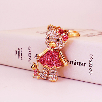 Δημιουργικό χαριτωμένο μπρελόκ αυτοκινήτου με μεγάλη αρκούδα, διακοσμημένο με διαμάντια, μενταγιόν μπρελόκ σε σχήμα αρκούδας για γυναίκες, τσάντα, αξεσουάρ, δώρο 101