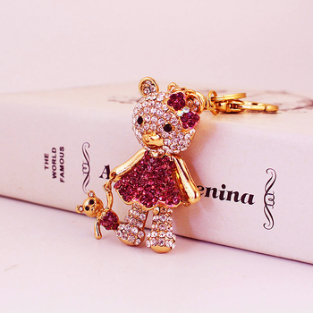 Δημιουργικό χαριτωμένο μπρελόκ αυτοκινήτου με μεγάλη αρκούδα, διακοσμημένο με διαμάντια, μενταγιόν μπρελόκ σε σχήμα αρκούδας για γυναίκες, τσάντα, αξεσουάρ, δώρο 101