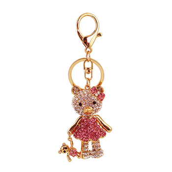 Δημιουργικό χαριτωμένο μπρελόκ αυτοκινήτου με μεγάλη αρκούδα, διακοσμημένο με διαμάντια, μενταγιόν μπρελόκ σε σχήμα αρκούδας για γυναίκες, τσάντα, αξεσουάρ, δώρο 101