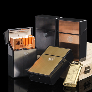 Θήκη τσιγάρων 20 πακέτων από κράμα αλουμινίου με αυτόματη αναδίπλωση, θήκη τσιγάρων πλήρους συσκευασίας, πλαστική, μοντέρνα, φορητή θήκη για άνδρες