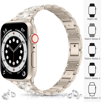 Κατάλληλο για Apple Watch9-1 με σετ τριών χαντρών S και κράμα ψευδαργύρου, από διαμάντι και ψευδάργυρο. Η πλήρης γκάμα λουριών Universal είναι αποκλειστικά για διασυνοριακή προμήθεια.