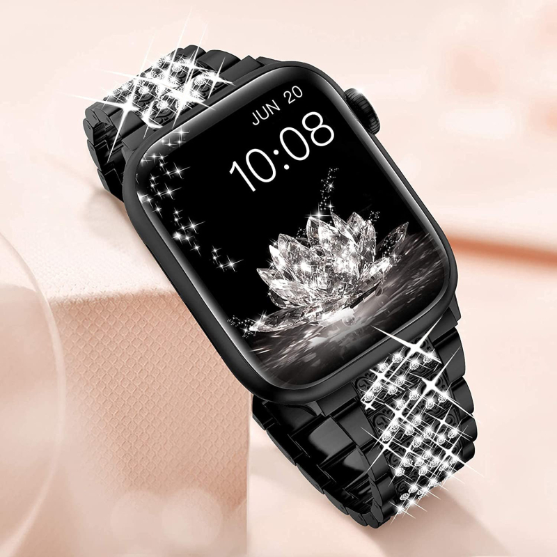 Tinka „Apple“ trijų karoliukų S formos deimantinių ir cinko lydinio „Applewatch 9-1“ dirželiams. Visas universalių dirželių asortimentas skirtas tik tarpvalstybiniam tiekimui.